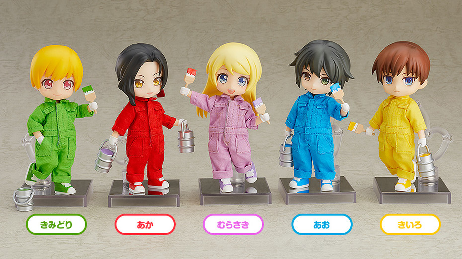 Nendoroid Doll Doll: Outfit Set (Colorful Coveralls – Red/Blue/Yellow/Lime Green/Purple)